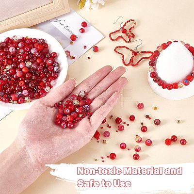 2 Bag Glass Round Beads Set JX547D-1