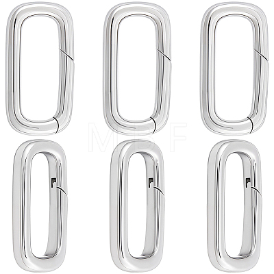 6Pcs Stainless Steel Spring Gate Rings STAS-BBC0008-34B-1