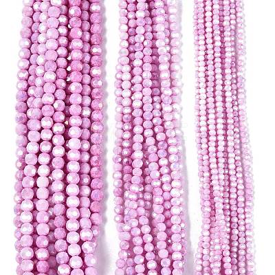 Anti-Tarnish Electroplate Glass Beads Strands EGLA-ZX010-4mm-05-1