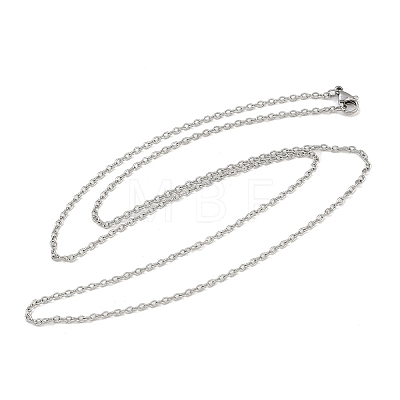 Non-Tarnish Unisex 304 Stainless Steel Cable Chain Necklaces STAS-O037-83P-02-1
