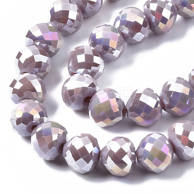 Electroplate Glass Beads Strands EGLA-Q125-007B-1