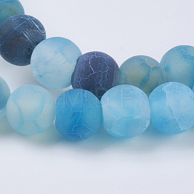 Natural Weathered Agate Beads Strands G-G589-6mm-14-1