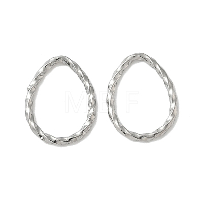 304 Stainless Steel Twisted Teardrop Linking Rings STAS-L300-007P-1