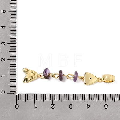 Brass Pave Cubic Zirconia Clear Cubic Zirconia & Natural Amethyst & Enamel European Dangle Charms GG-CBA3401-01G-A04-1