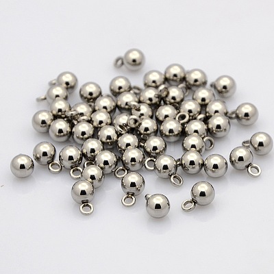 Round 304 Stainless Steel Charms STAS-N025-02-5mm-1