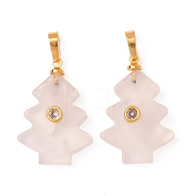 Natural Rose Quartz Pendants G-P628-04G-04-1