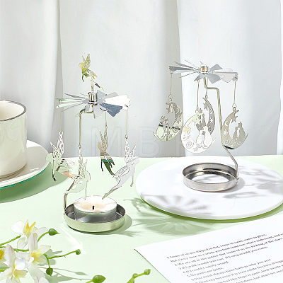 Stainless Steel Rotating Tealight Candle Holder DIY-FG0005-17P-1