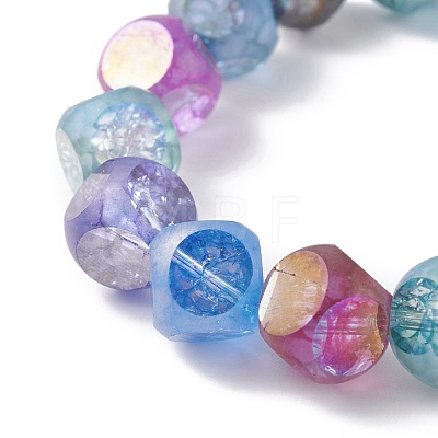 Bling Crackle Glass Beads Stretch Bracelet BJEW-JB07243-1