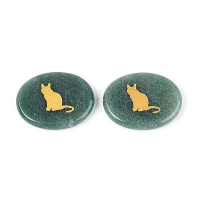 Natural Green Aventurine Cabochons G-T143-28G-1