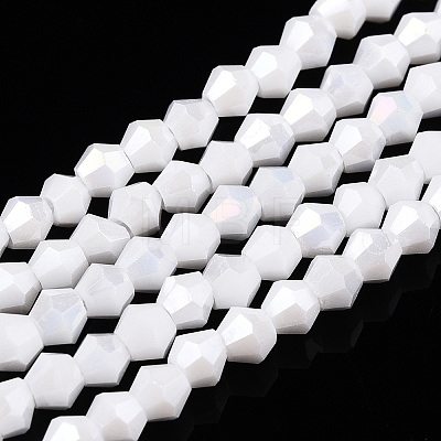 Opaque Solid Color Electroplate Glass Beads Strands EGLA-A039-P2mm-B15-1