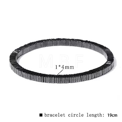 Synthetic Non-magnetic Hematite Beads Stretch Bracelets for Men RL7655-4-1