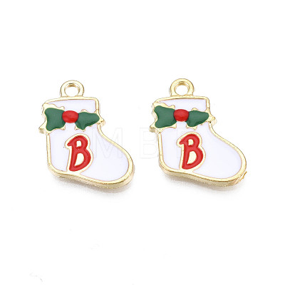 Rack Plating Alloy Enamel Pendants ENAM-N055-126-1