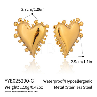 Heart 304 Stainless Steel Stud Earrings AO8083-17-1