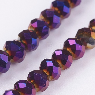 Electroplate Glass Beads Strands EGLA-D020-3x2mm-84-1