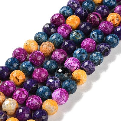 Natural Fire Crackle Agate Beads Strands G-M437-A01-01B-1