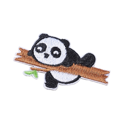 Cute Panda Computerized Embroidery Cloth Iron on/Sew on Patches DIY-X0293-71-1