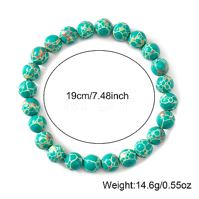 Crackle Synthetic Imperial Stone Round Beaded Stretch Bracelets for Women IQ5974-1