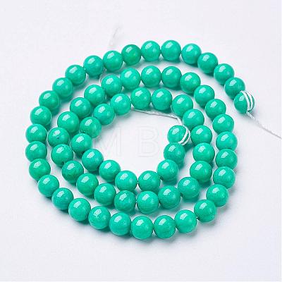 Natural Mashan Jade Round Beads Strands G-D263-6mm-XS15-1