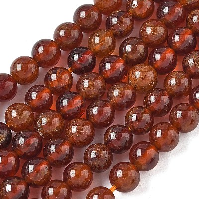 Natural Orange Garnet Beads Strands G-G271-B01-6mm-1
