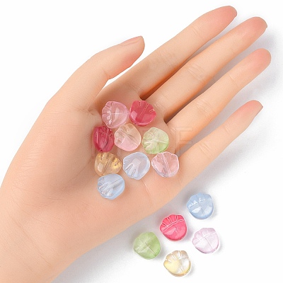 35Pcs Transparent Spray Painted Glass Beads GLAA-YW0001-66-1