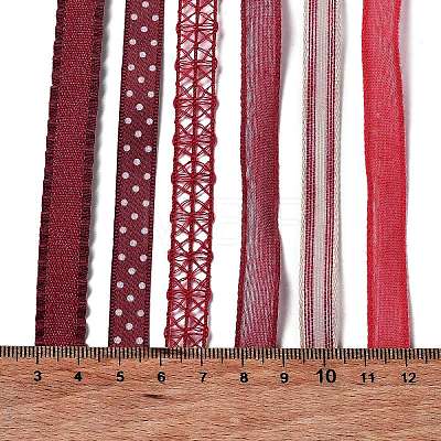 18 Yards 6 Styles Polyester Ribbon SRIB-C001-D07-1