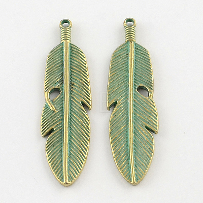 Zinc Alloy Banana Leaf Big Pendants PALLOY-R065-062-FF-1