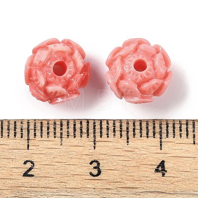 Synthetic Coral Dyed Carved Beads SHEL-H005-18-1