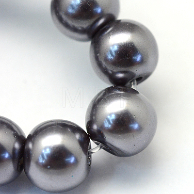 Baking Painted Pearlized Glass Pearl Round Bead Strands HY-Q330-8mm-73-1