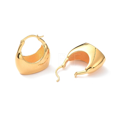 Brass Bag Shape Hoop Earrings for Women EJEW-E280-01G-1