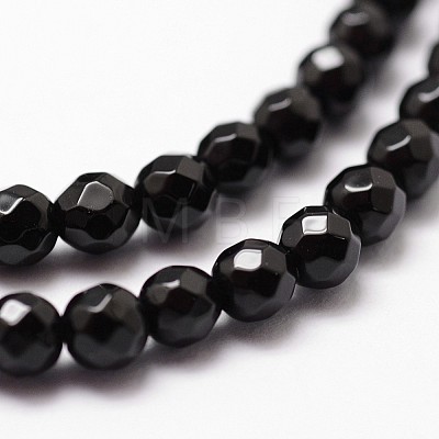 Natural Black Onyx Beads Strands X-G-D840-22-4mm-1