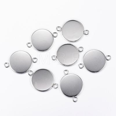 Tarnish Resistant 201 Stainless Steel Cabochon Connector Settings STAS-P161-29-6.5mm-1