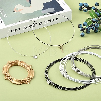 20Pcs Stainless Steel Wire Necklace Cord DIY Jewelry Making TWIR-YW0001-06A-1