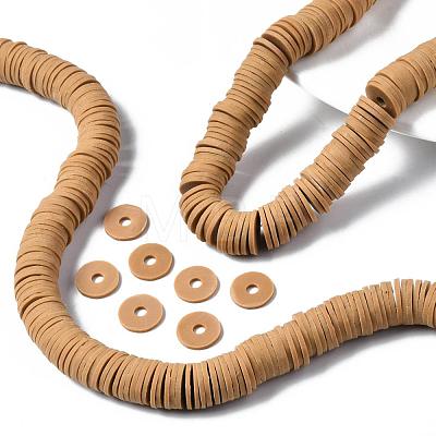 Flat Round Eco-Friendly Handmade Polymer Clay Beads CLAY-R067-12mm-37-1