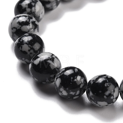 Synthetic Snowflake Obsidian Beads Strands G-E568-03A-1