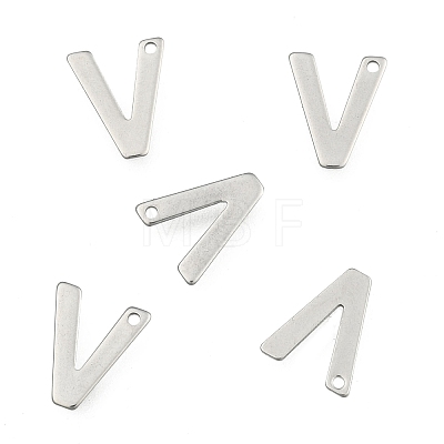 Tarnish Resistant 304 Stainless Steel Letter Charms LS-X-STAS-O072-V-1