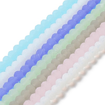 Imitation Jade Solid Color Glass Beads Strands EGLA-A034-J8mm-MD-M-1