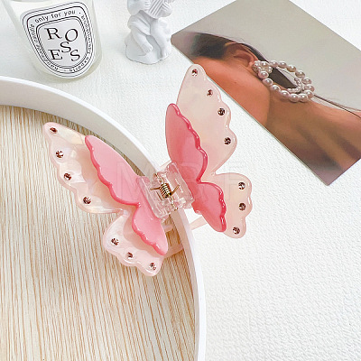 Double Layered Butterfly Acrylic Claw Hair Clips PW-WG587CF-06-1