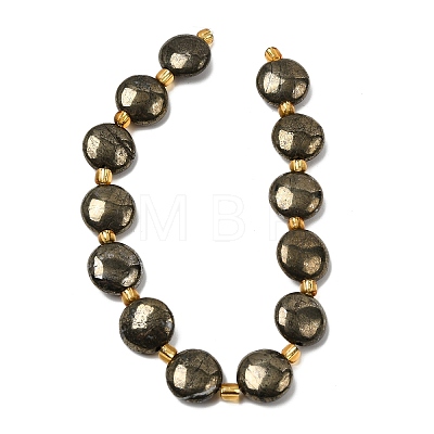 Natural Pyrite Beads Strands G-Z131-H01-01-1