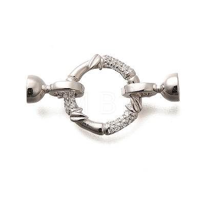 925 Sterling Silver Micro Pave Clear Cubic Zirconia Fold Over Clasps STER-B006-06P-1
