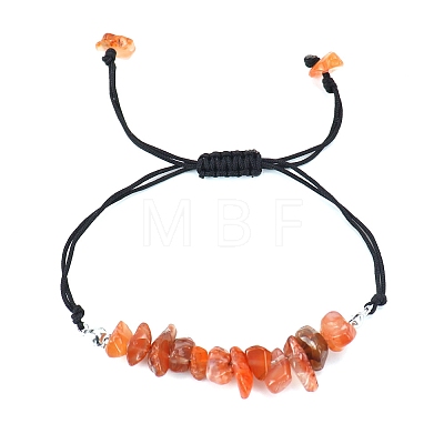 Natural Red Agate Braided Bead Bracelets PW-WG14195-04-1