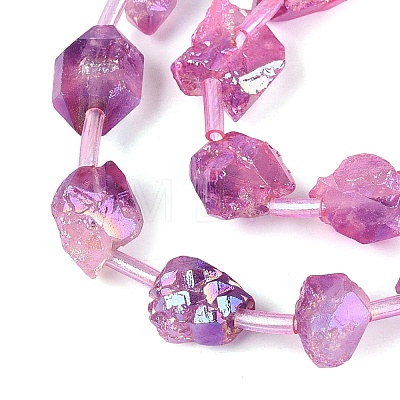Dyed Electroplate Raw Rough Natural Amethyst Beads Strands G-Q610-05E-1