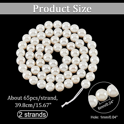 Natural White Shell Beads Strands SHEL-WH0001-009A-1