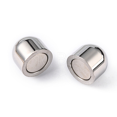 Smooth 304 Stainless Steel Magnetic Clasps with Glue-in Ends STAS-H048-1-1