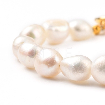 Natural Baroque Pearl Keshi Pearl Beaded Bracelets BJEW-JB05326-02-1