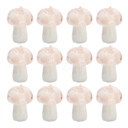 10Pcs Mushroom Handmade Lampwork Beads LAMP-YW0001-08C-1