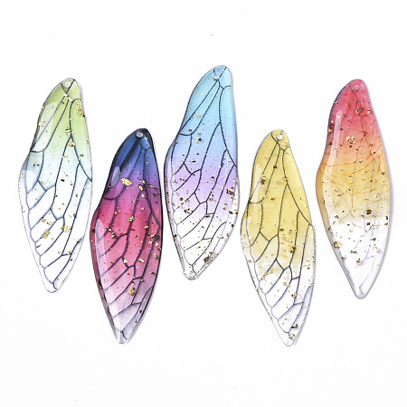 Transparent Epoxy Resin Big Pendants X-RESI-T046-01-1