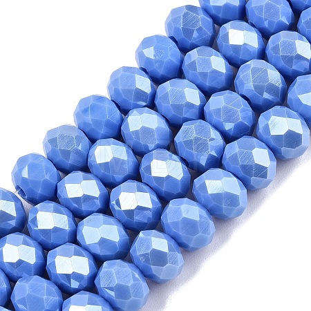 Electroplate Glass Beads Strands EGLA-A044-P8mm-A17-1