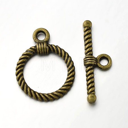 Tibetan Style Alloy Ring Toggle Clasps PALLOY-N0112-01AB-1