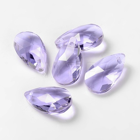 Faceted Teardrop Glass Pendants GLAA-O008-A09-1