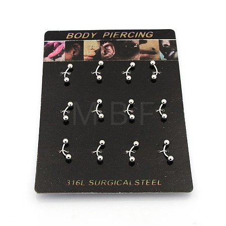 Tarnish Resistant 316L Surgical Stainless Steel Eyebrow Rings AJEW-P002-09-1